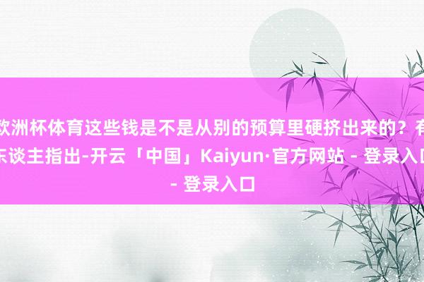 欧洲杯体育这些钱是不是从别的预算里硬挤出来的？有东谈主指出-开云「中国」Kaiyun·官方网站 - 登录入口