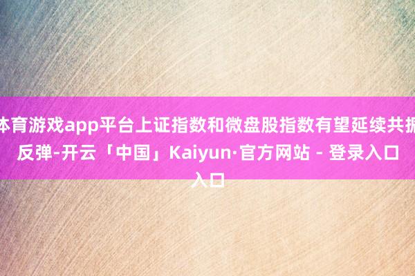 体育游戏app平台上证指数和微盘股指数有望延续共振反弹-开云「中国」Kaiyun·官方网站 - 登录入口